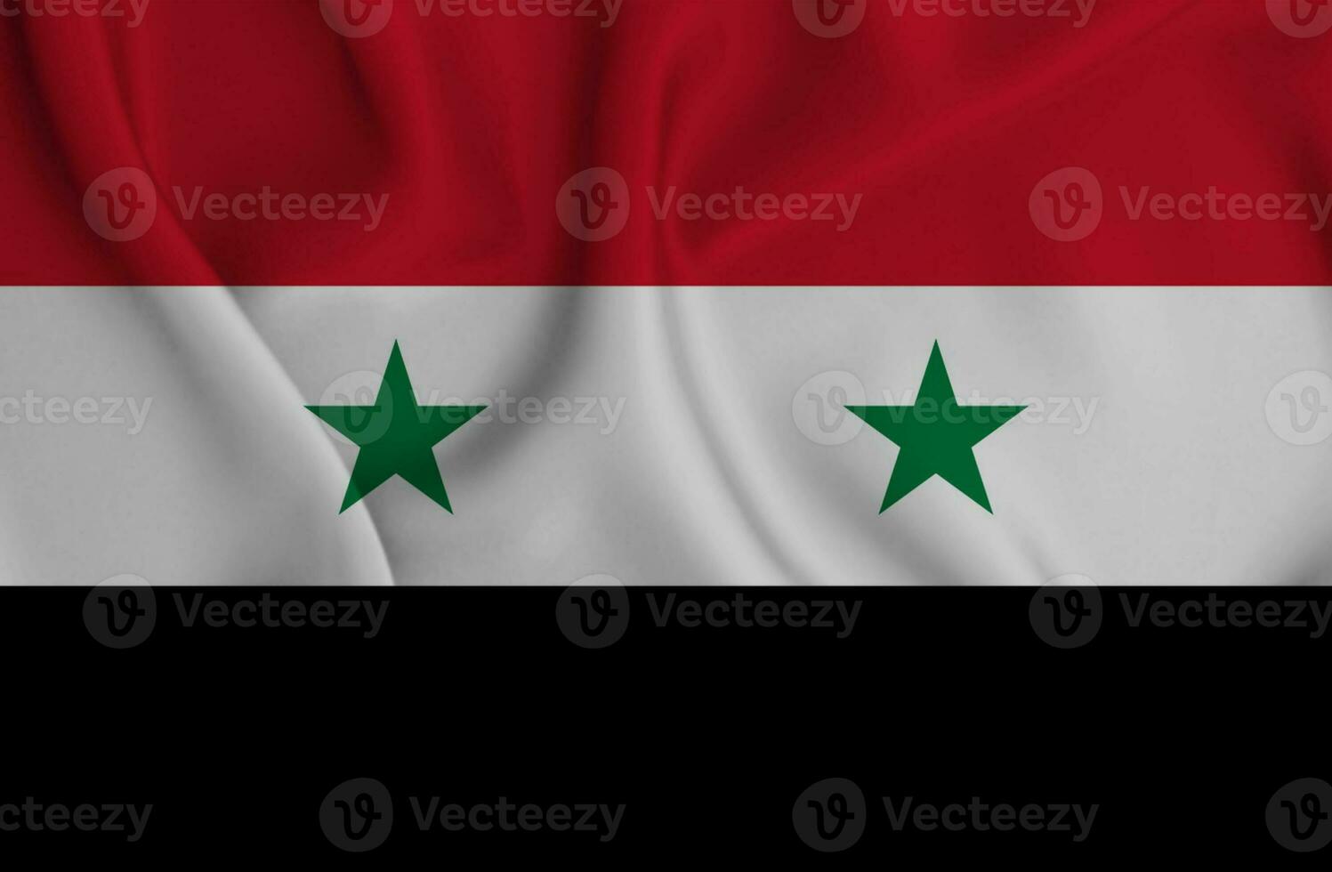 realistisch golvend vlag van Syrië, 3d illustratie foto