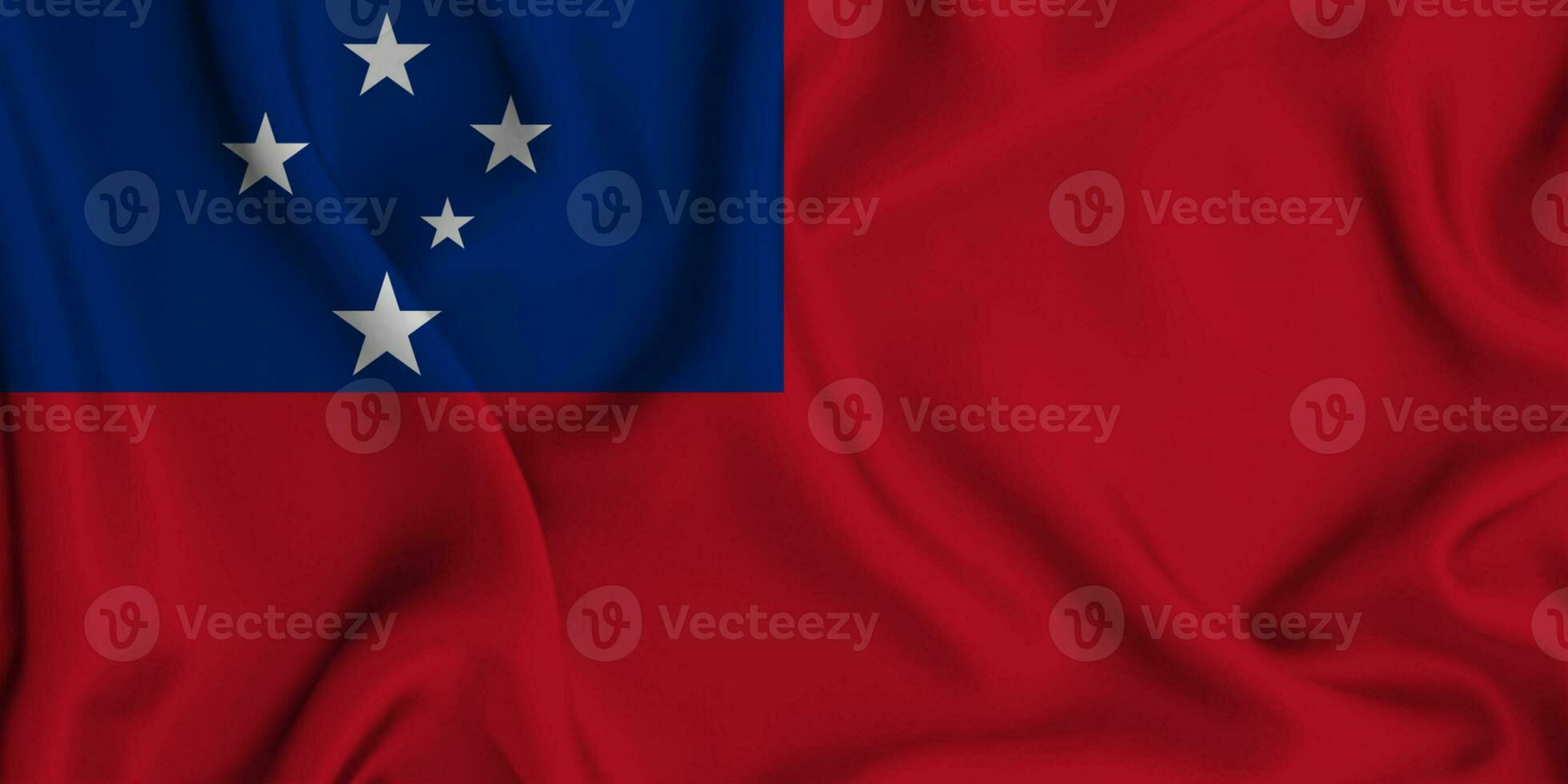 realistisch golvend vlag van samoa, 3d illustratie foto