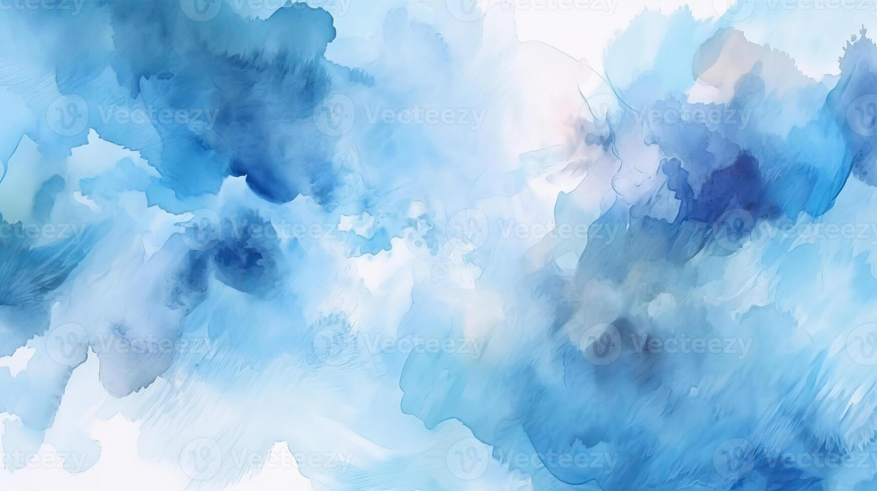 merkwaardig waterverf tinten bewolkt en onscherp bewolkt blauw lucht fundament. illustratie, ai gegenereerd foto