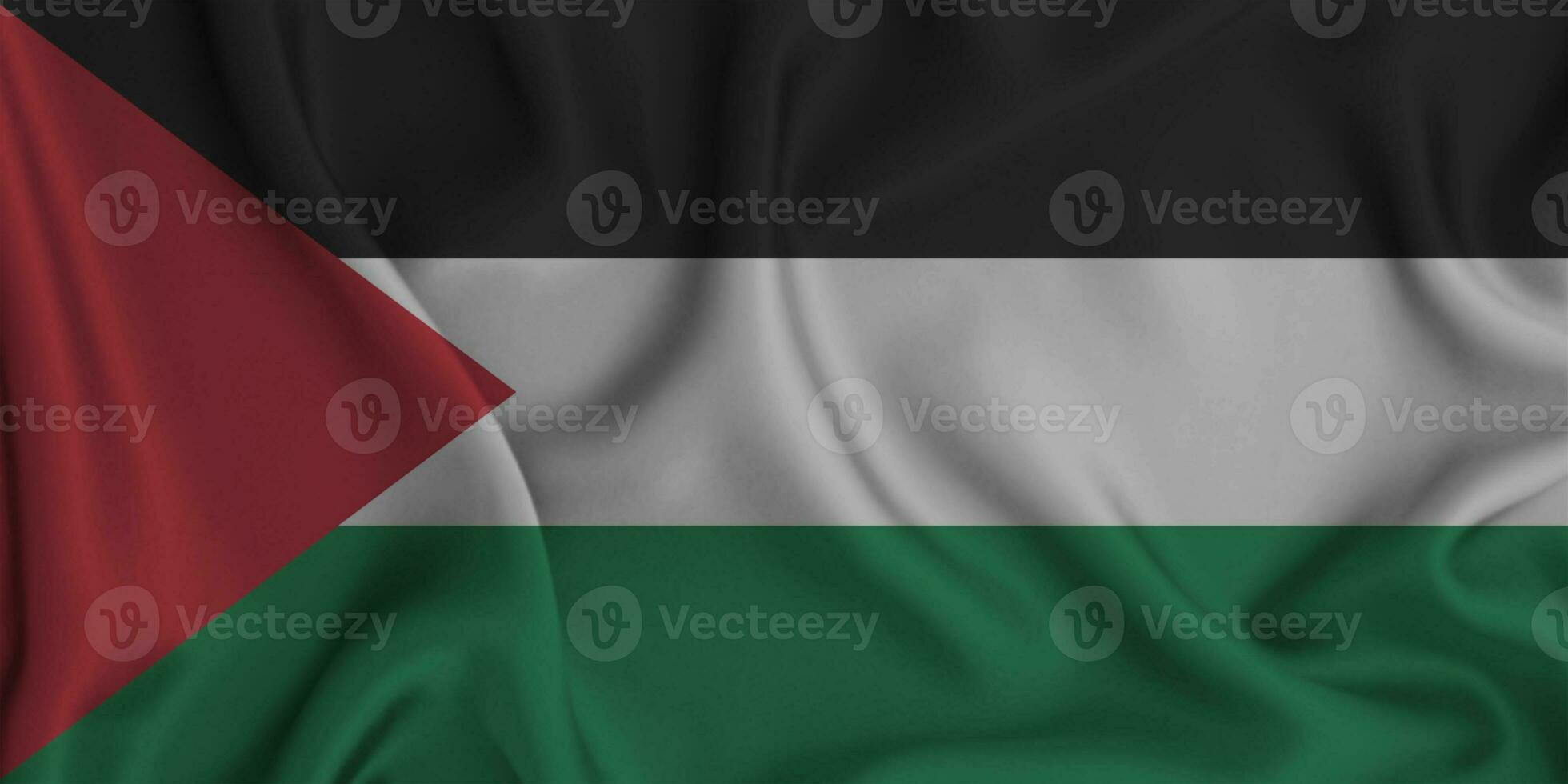 realistisch golvend vlag van palestijnse, 3d illustratie foto