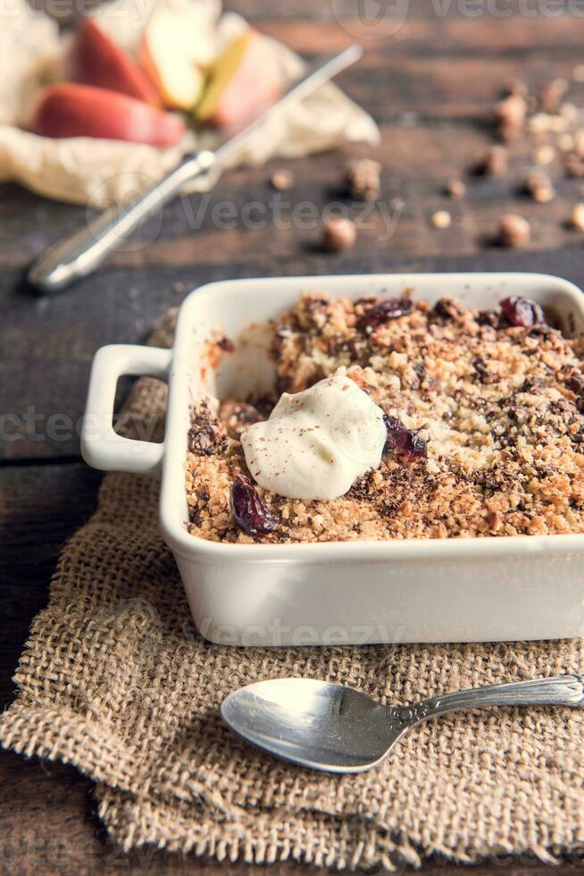 appel taart crumble foto