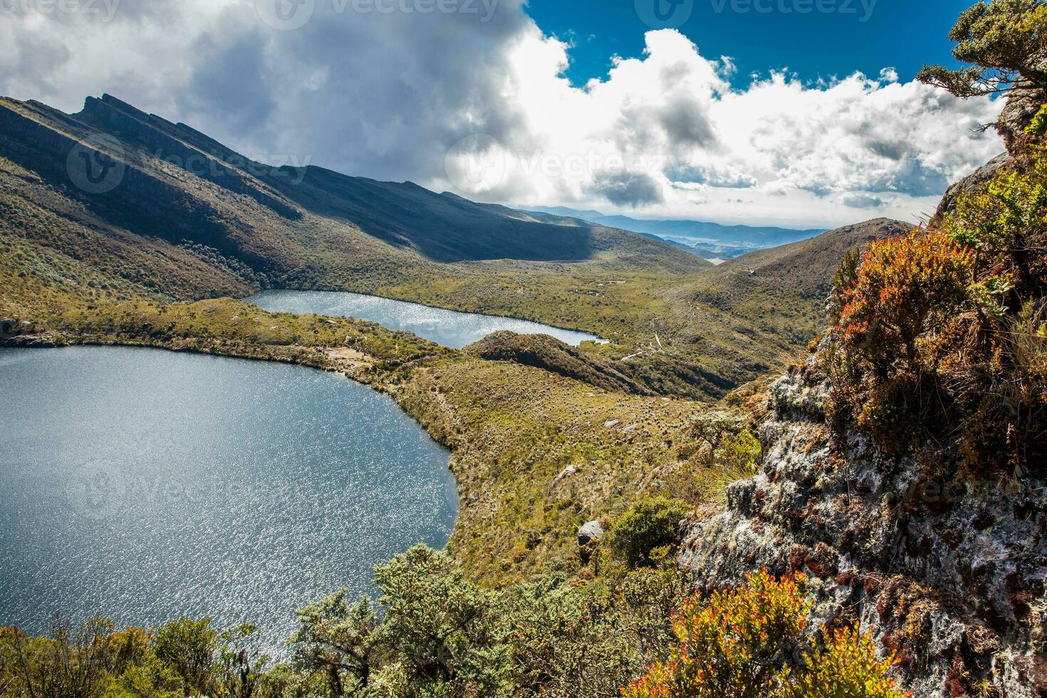 mooi landschap van Colombiaanse andean bergen tonen paramo type vegetatie in de afdeling van cundinamarca foto