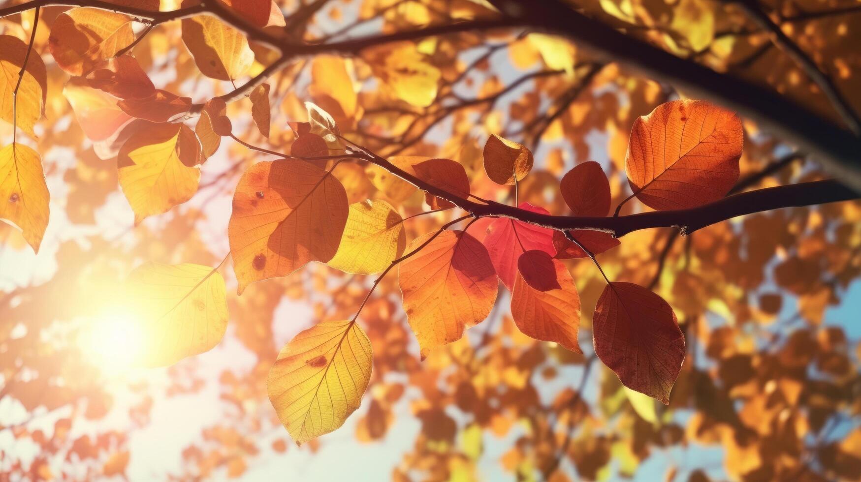 herfst bladeren achtergrond illustratie ai generatief foto