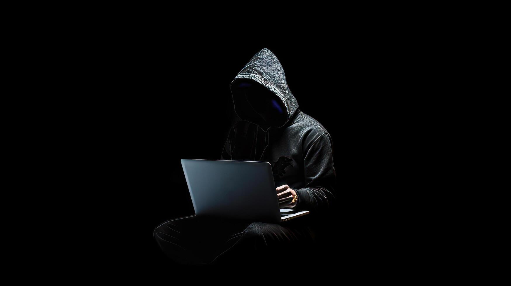 hacker met computer. illustratie ai generatief foto