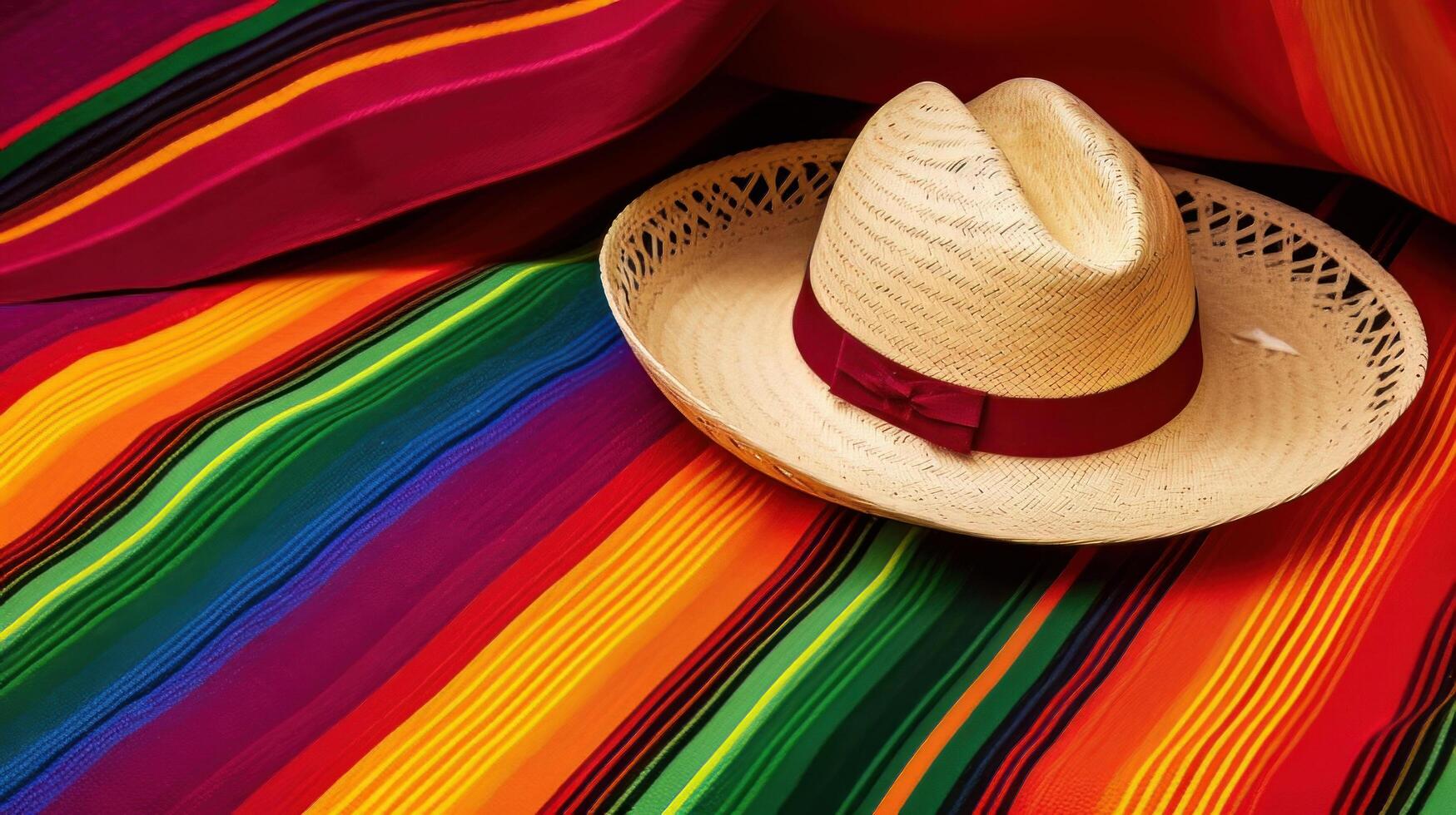 Mexicaans hoed achtergrond. illustratie ai generatief foto