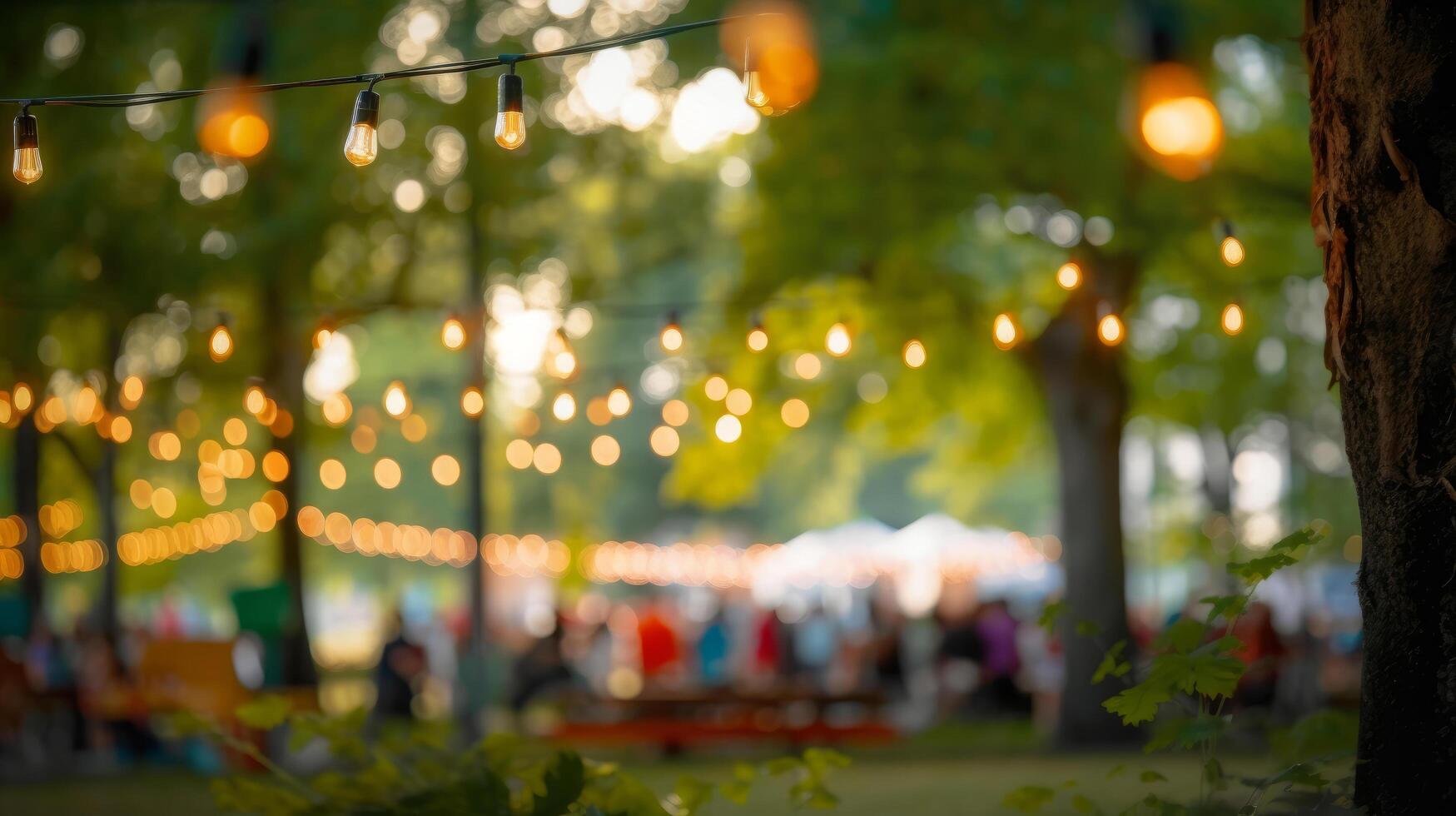 zomer partij bokeh achtergrond. illustratie ai generatief foto