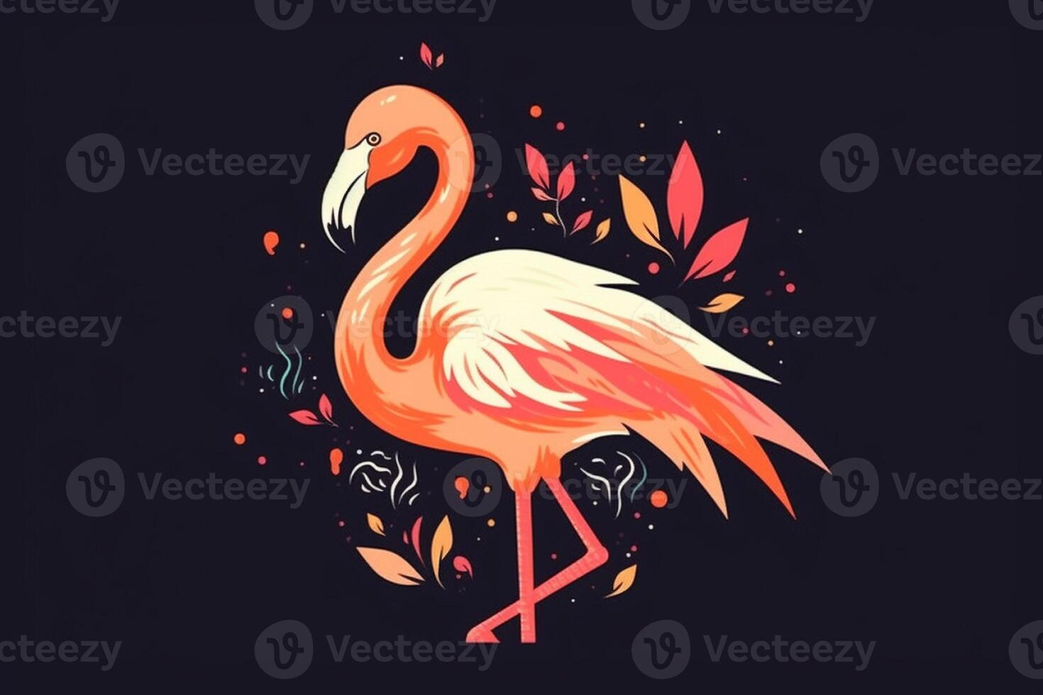 roze flamingo vogel logo icoon ontwerp vector illustratie. ai gegenereerd foto