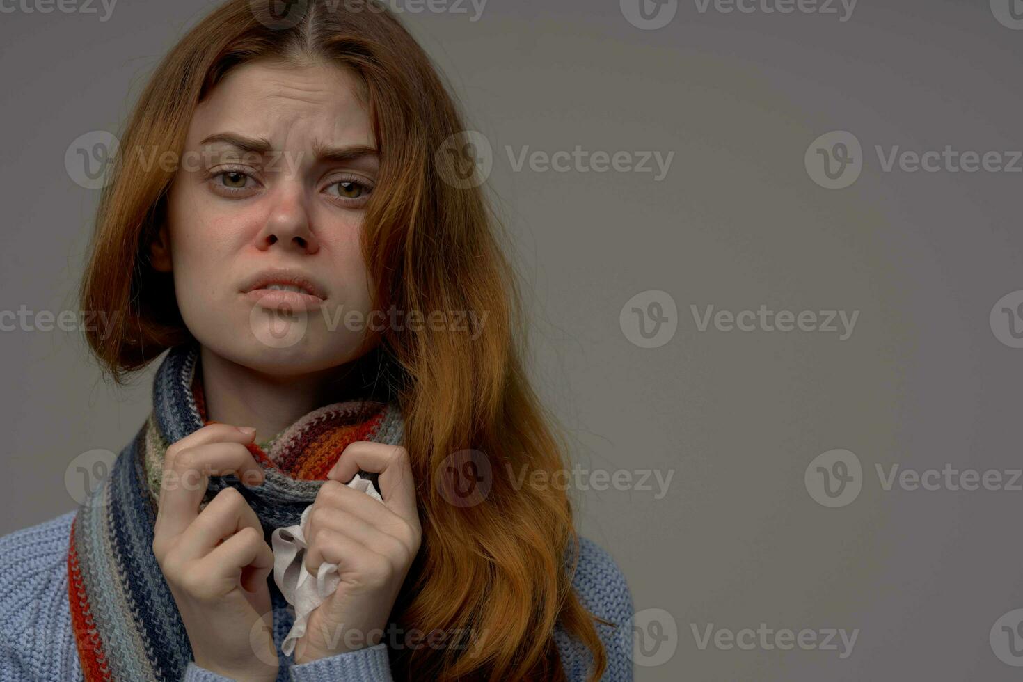 vrouw griep infectie virus Gezondheid zorg geïsoleerd achtergrond foto