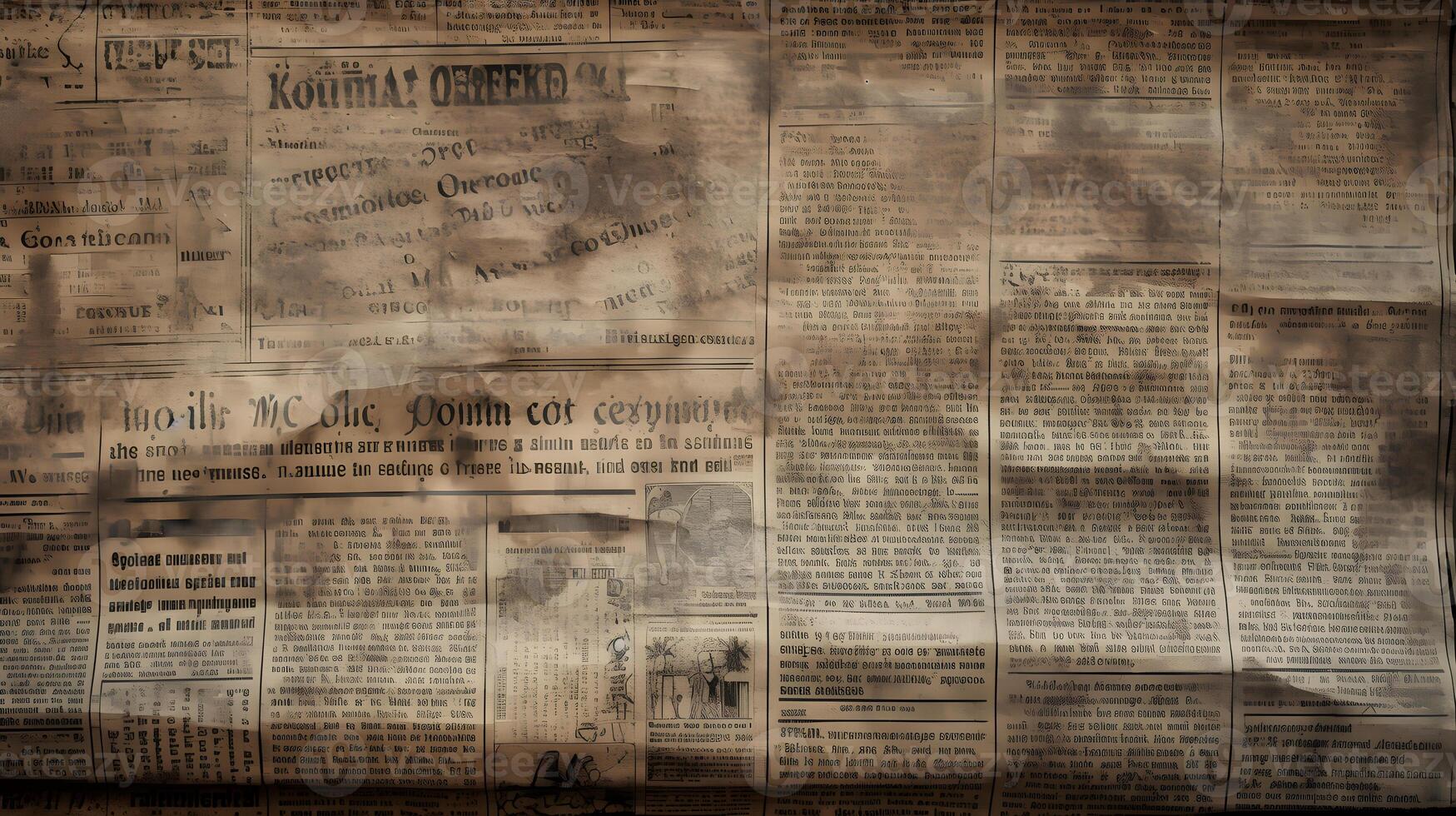 oud krant- textuur, krant behang ,generatief ai foto