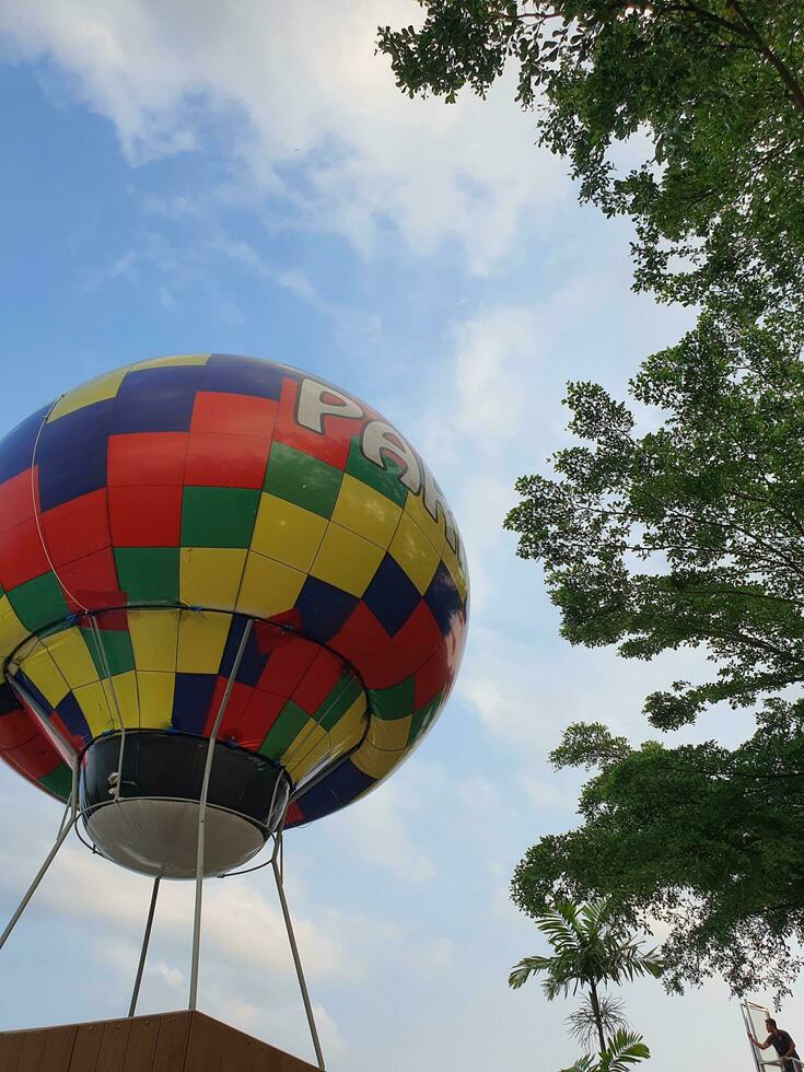 miniatuur heet lucht ballon gebruikt voor selfie foto's foto