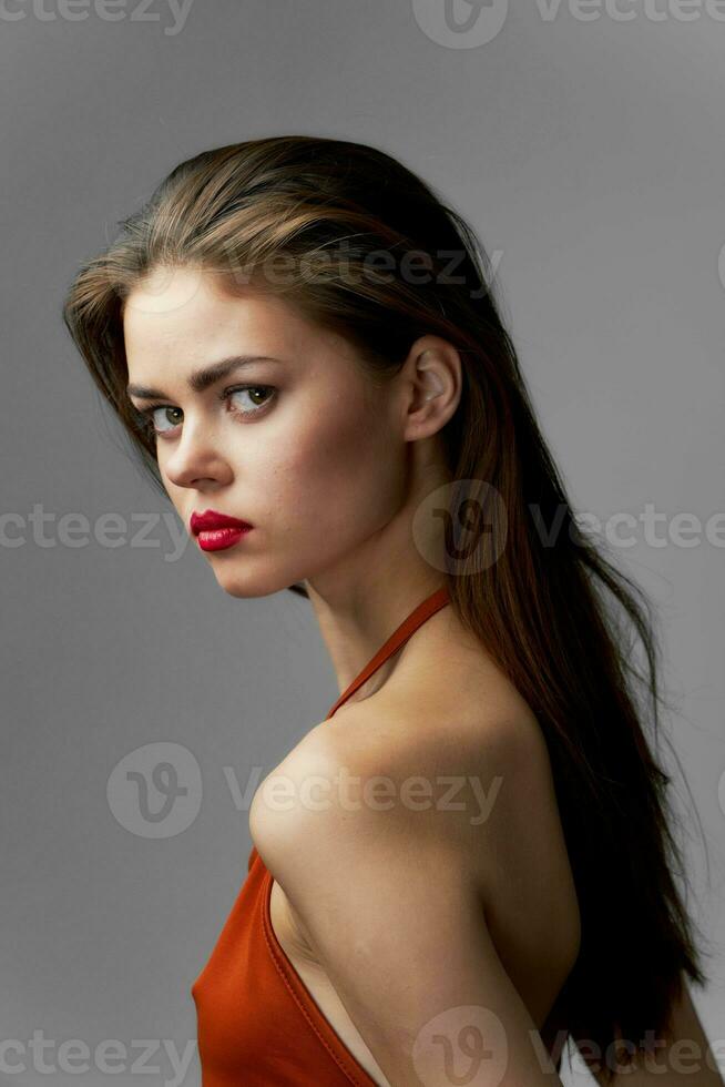 vrouw met rood lippen charme passie luxe detailopname levensstijl foto