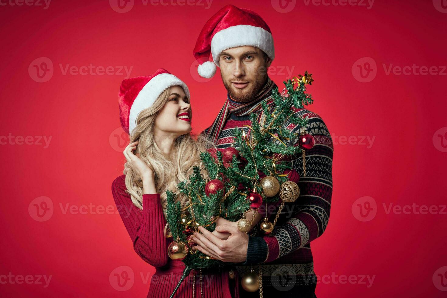 Mens en vrouw vakantie nieuw jaar Kerstmis romance foto