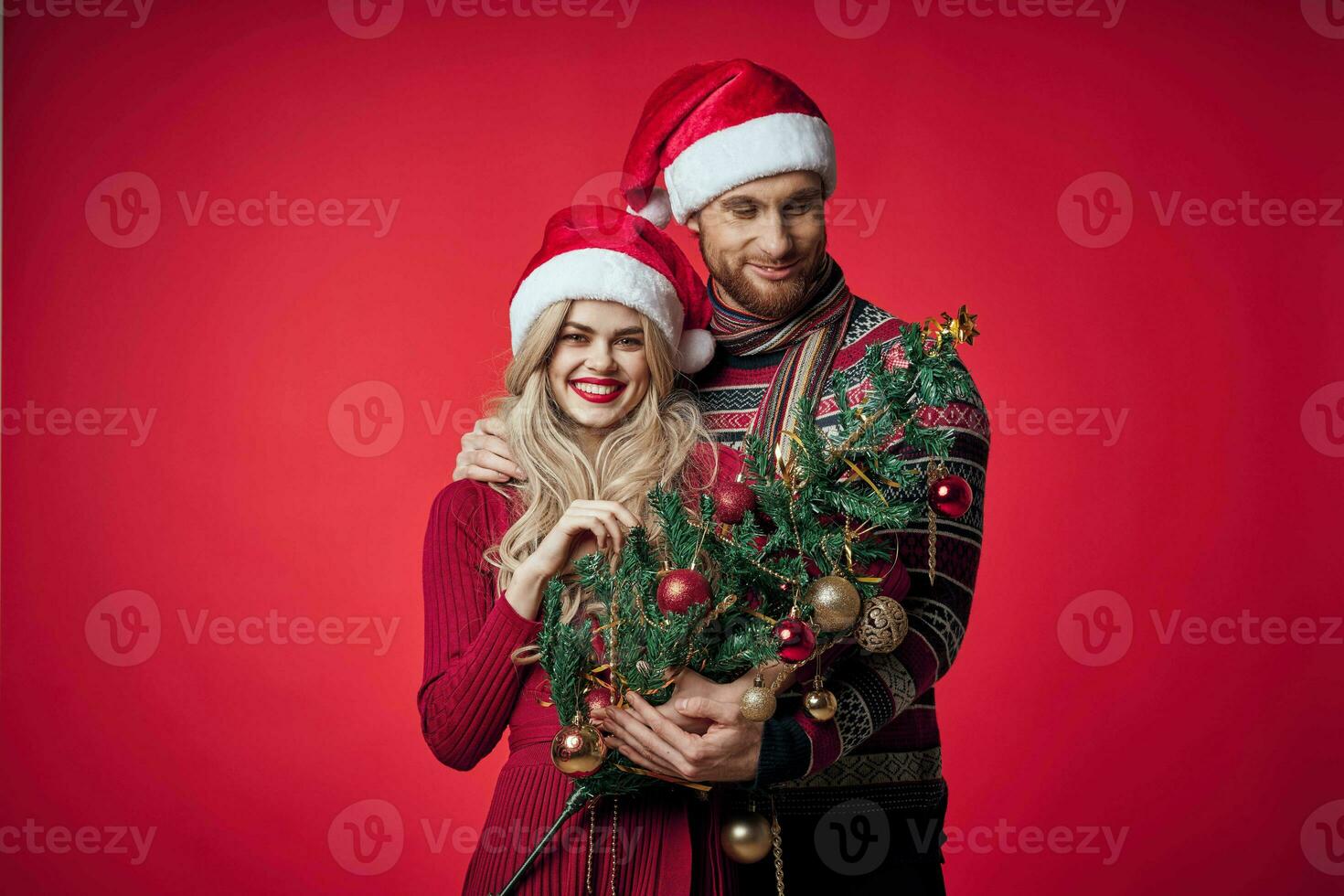 Mens en vrouw vakantie nieuw jaar Kerstmis romance foto