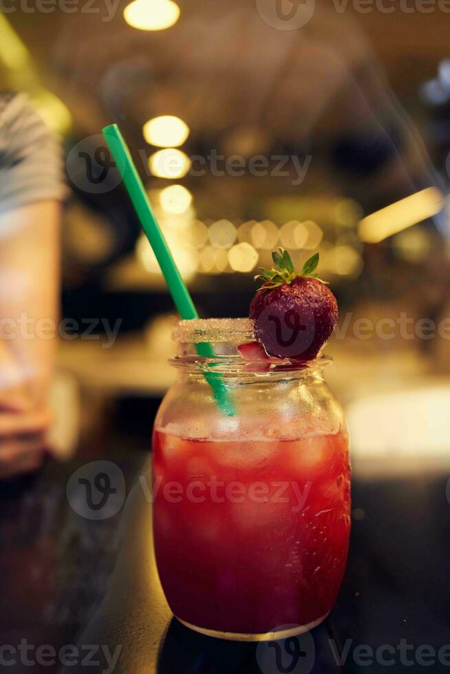 cocktail rietje detailopname restaurant levensstijl drinken foto