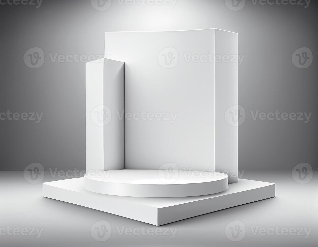 abstract 3d podium voor Product presentatie met meetkundig vormen, leeg ronde podium, perrons voor Product presentatie tonen nieuw Product achtergrond.generatief ai foto