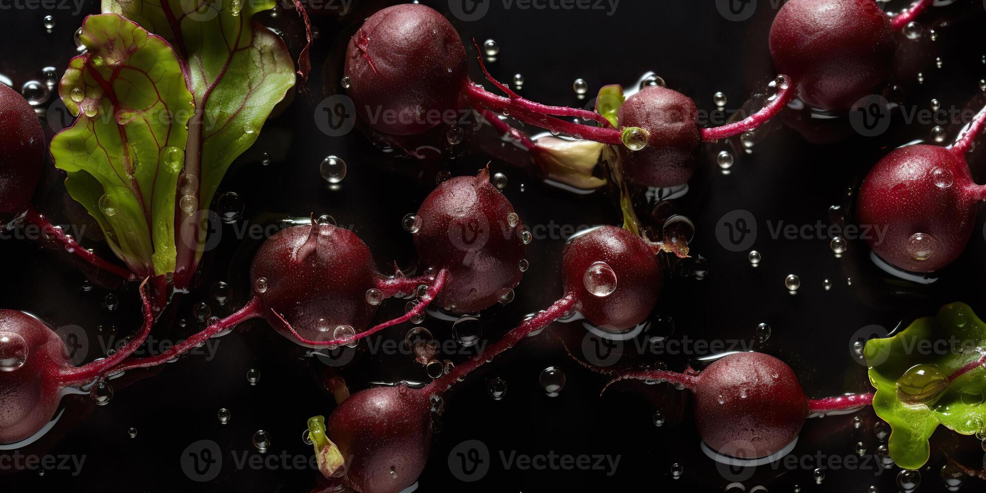 ai gegenereerd. ai generatief. foto realistisch schot illustratie van ontkiemd biet spruiten patroon achtergrond. eco gezond biologisch levensstijl uitstraling. grafisch kunst