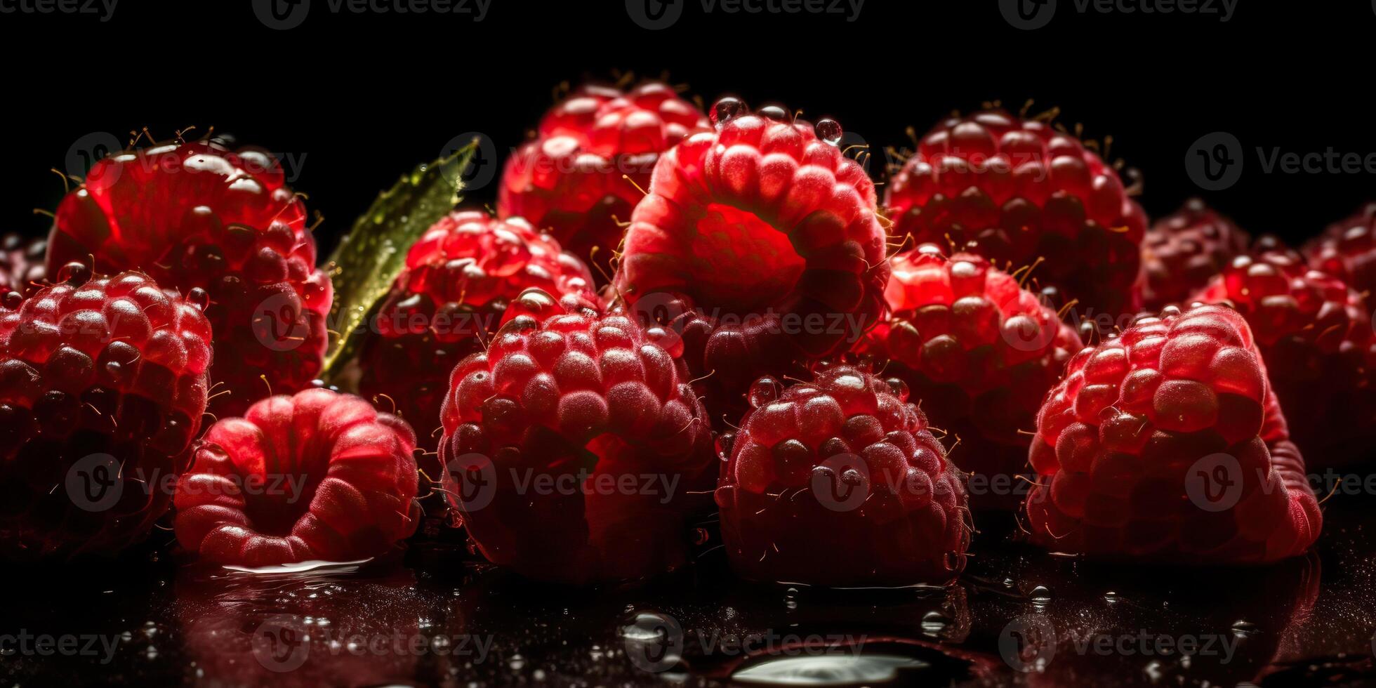 ai gegenereerd. ai generatief. fruit gezond BES bespotten omhoog dichtbij omhoog fotografie raspberrt. grafisch kunst foto