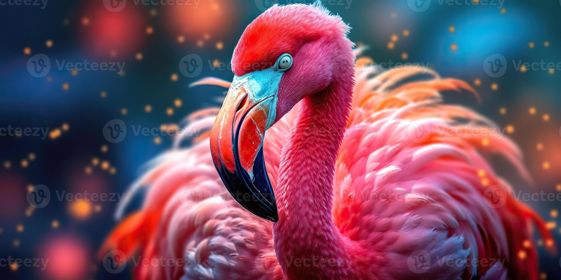 ai gegenereerd. ai generatief. roze kleur schattig flamingo vogel. vakantie rust uit partij vibe.grafisch kunst foto