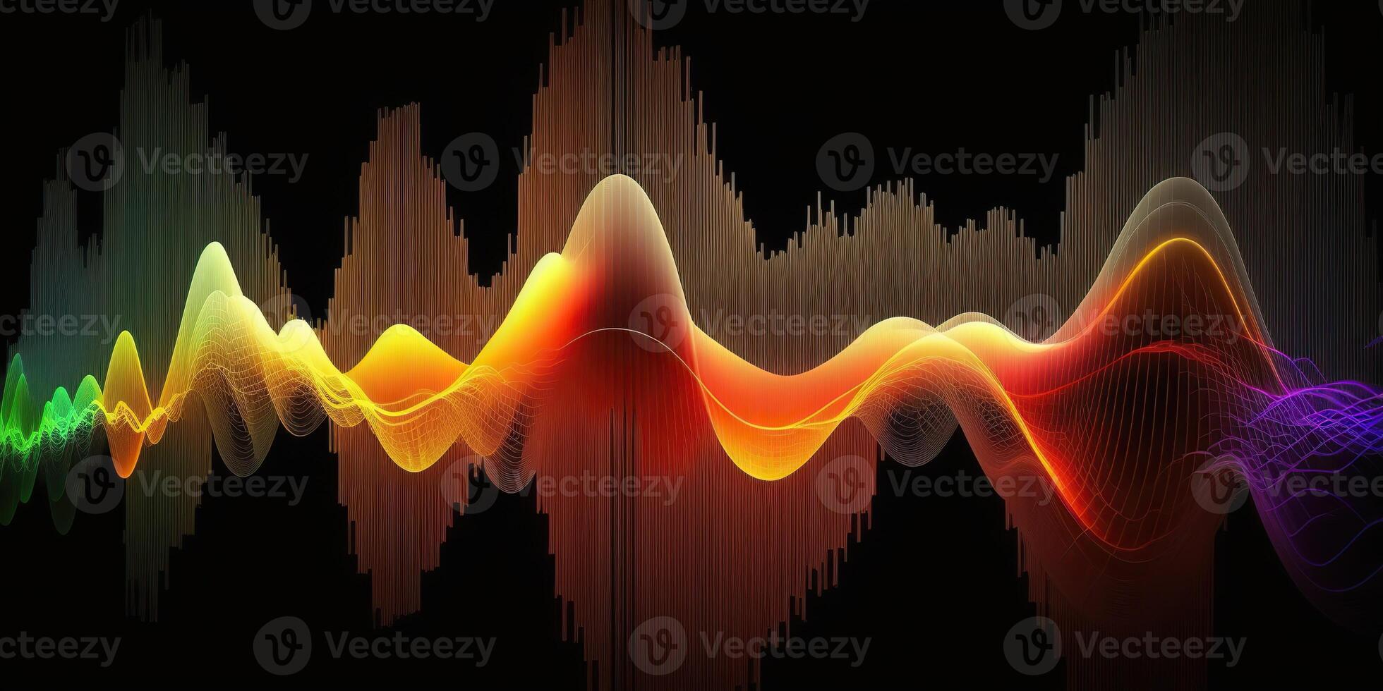 ai gegenereerd. ai generatief. muziek- audio volume spectrum grafiek. ook kan worden gebruikt voor voorraad afzet forex analyses. grafisch kunst foto