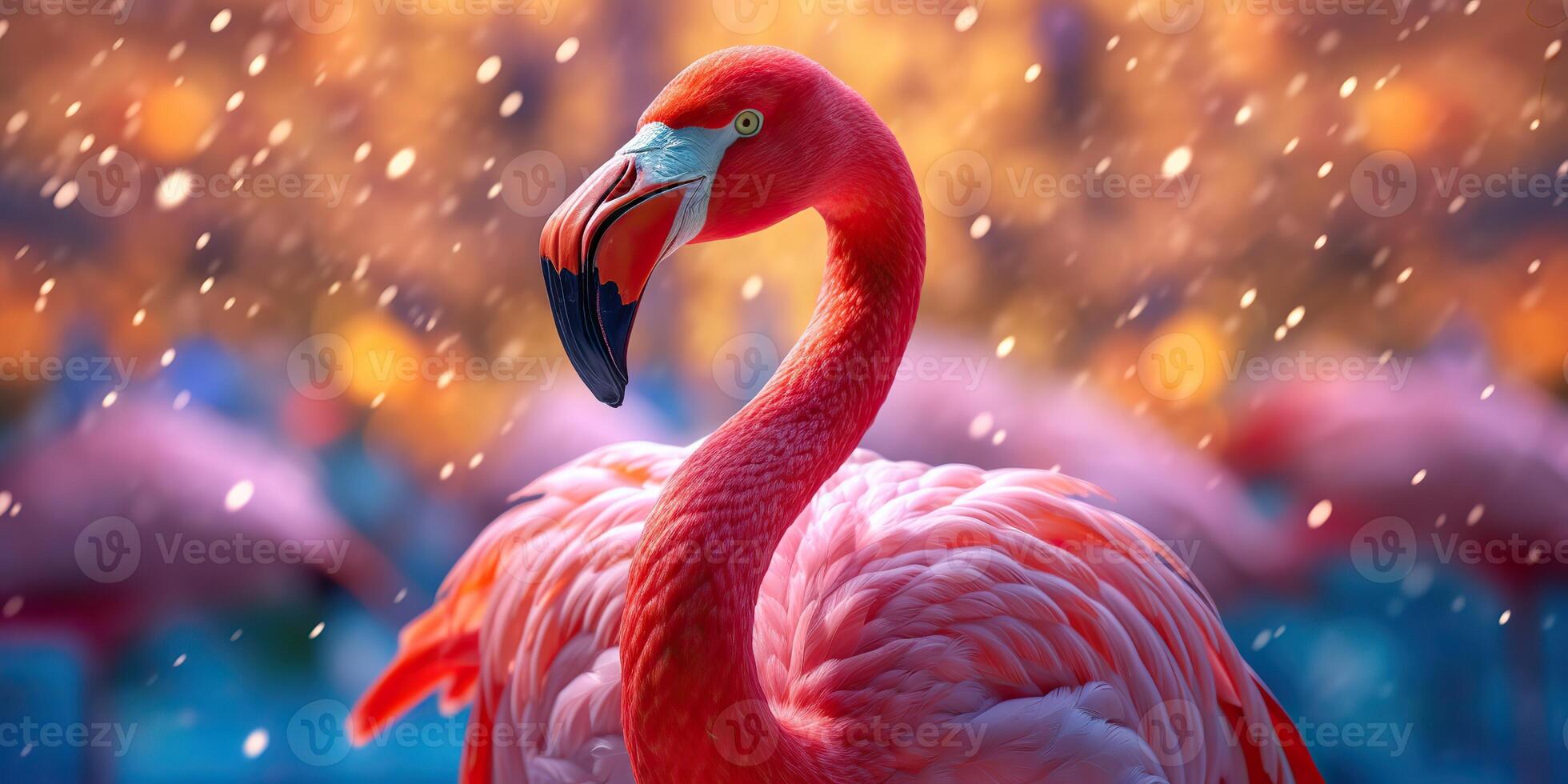 ai gegenereerd. ai generatief. roze kleur schattig flamingo vogel. vakantie rust uit partij vibe.grafisch kunst foto