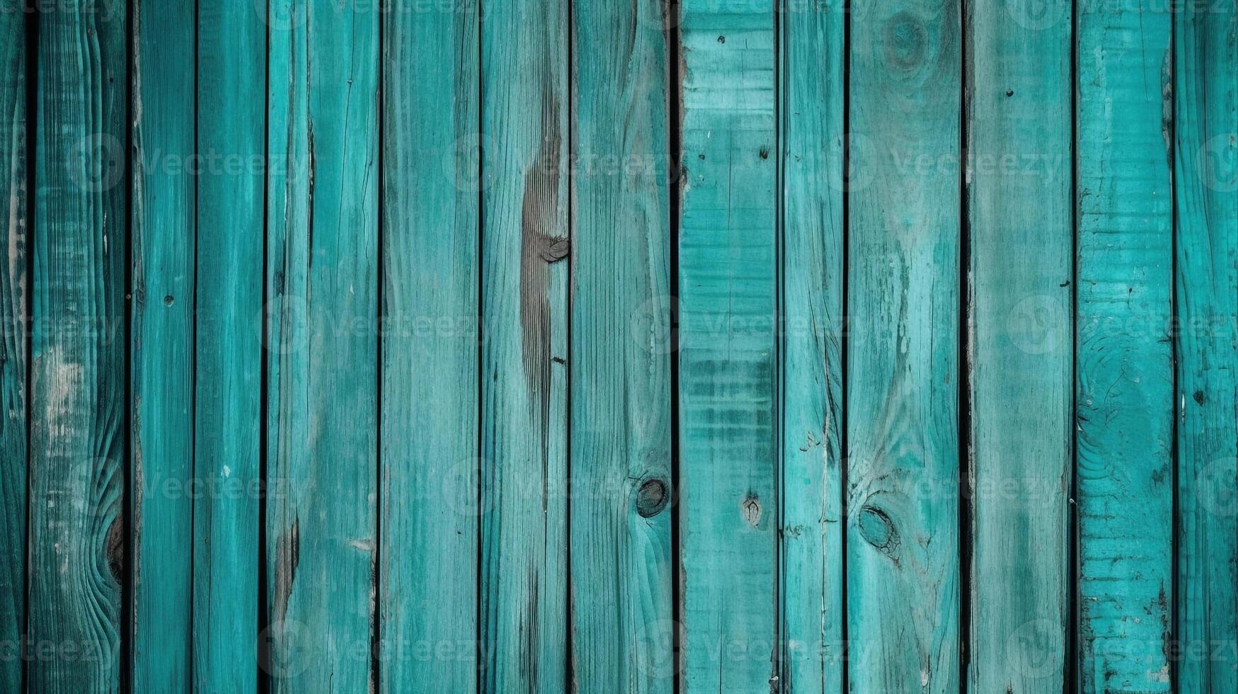 turkoois hout achtergrond rustiek charme met een knal van kleur. ai generatief foto