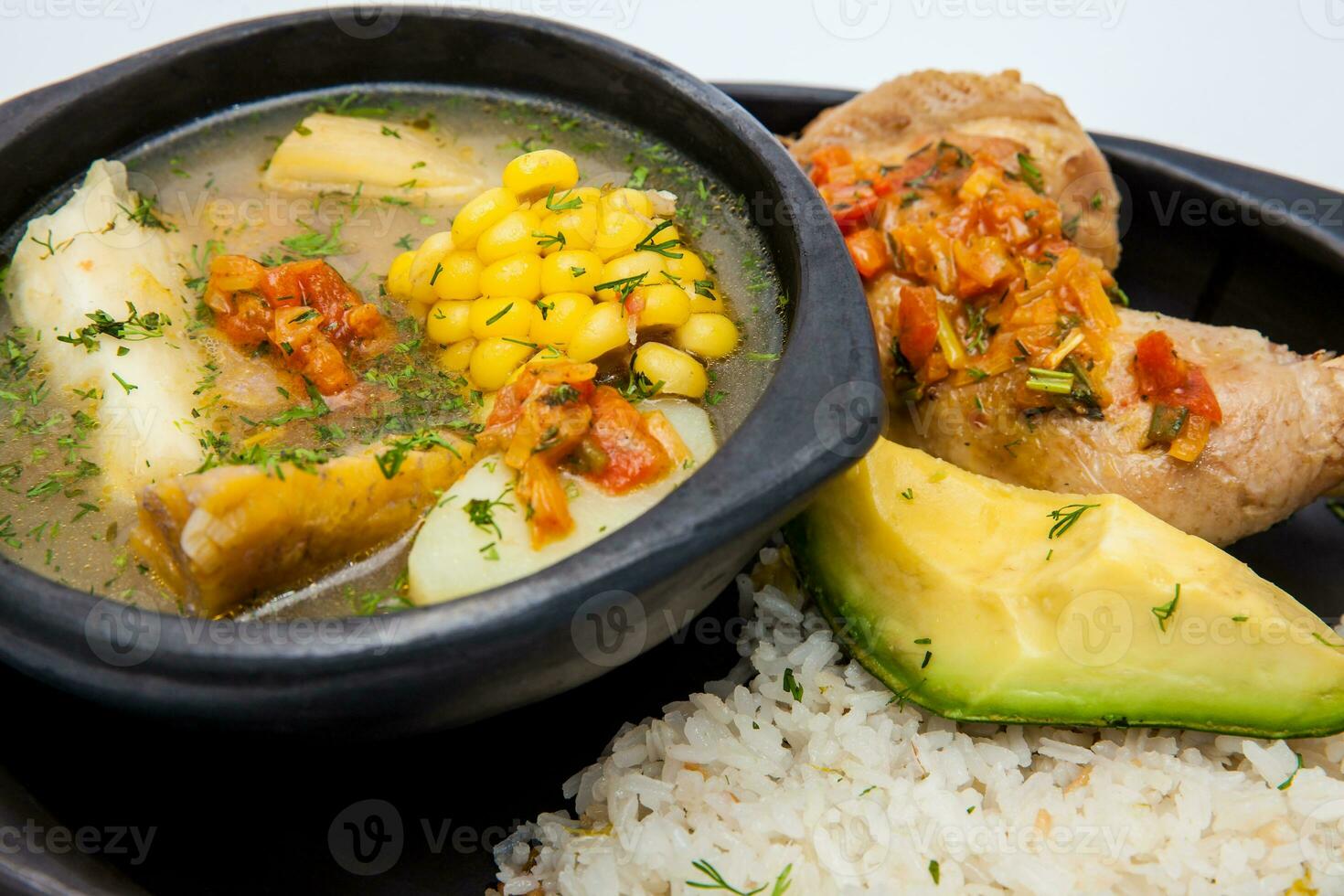 traditioneel Colombiaanse soep van de regio van valle del cauca gebeld sancocho foto