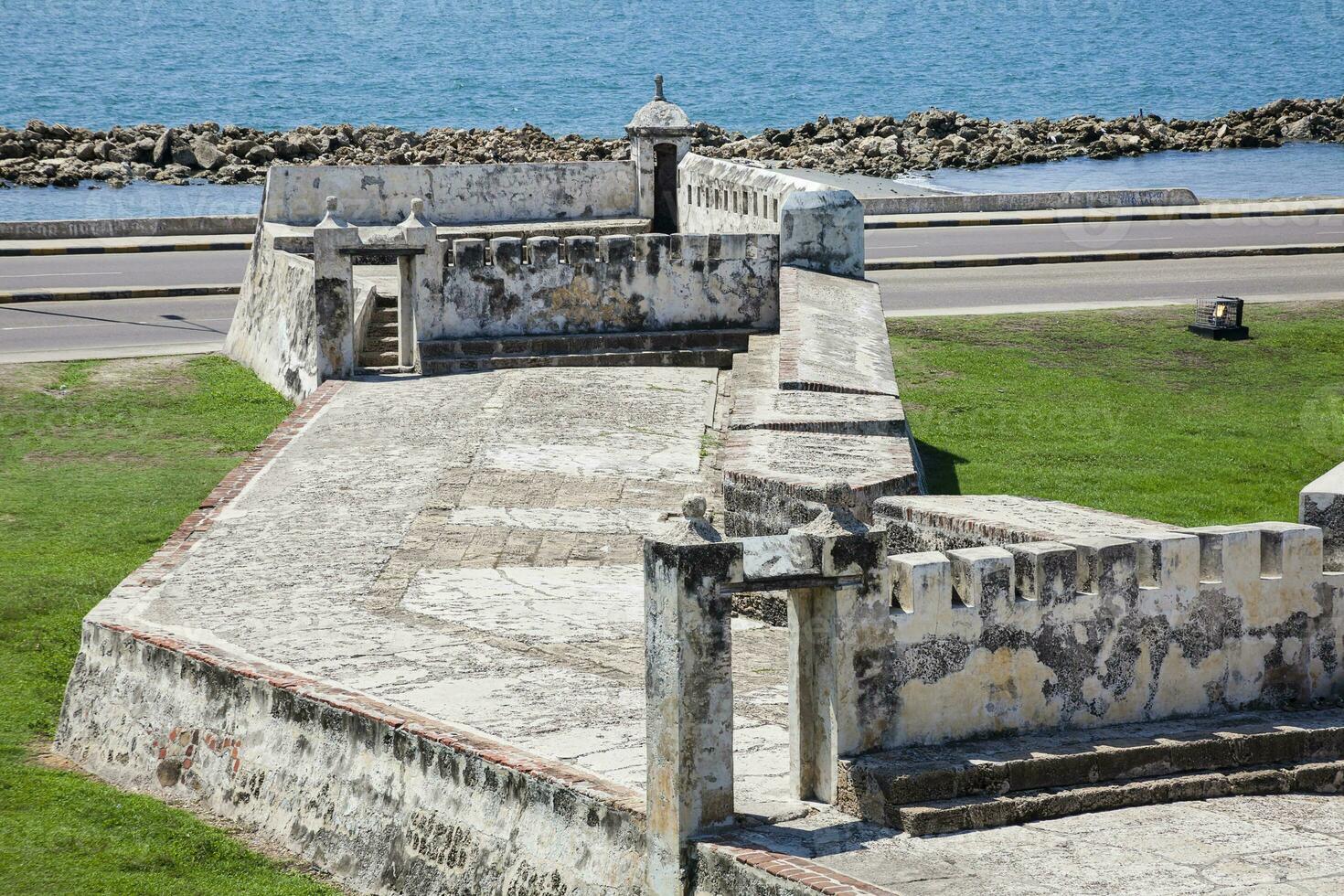 muren van Cartagena de india's gebouwd Bij de einde van de xvi eeuw voor de verdediging van de stad foto