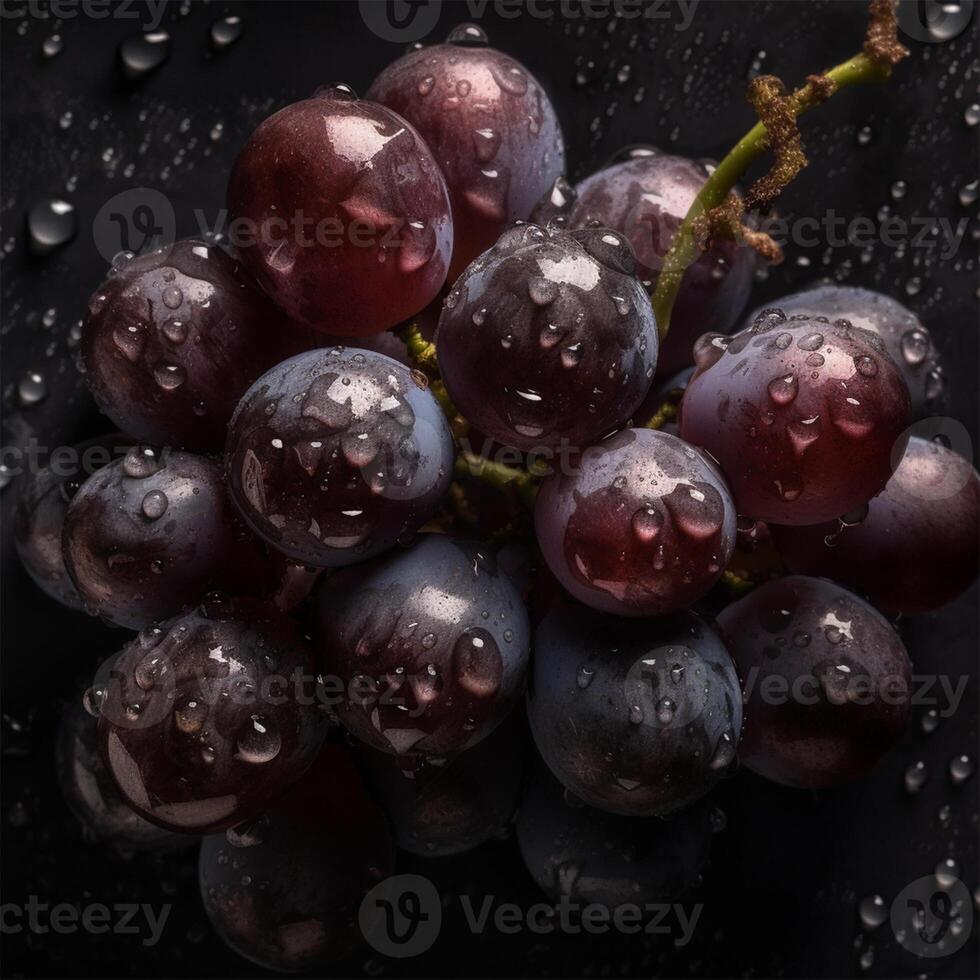 druiven met water druppels generatief ai gegenereerd foto