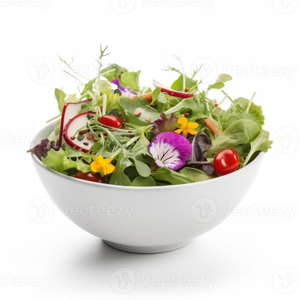 een kom van salade generatief ai gegenereerd foto