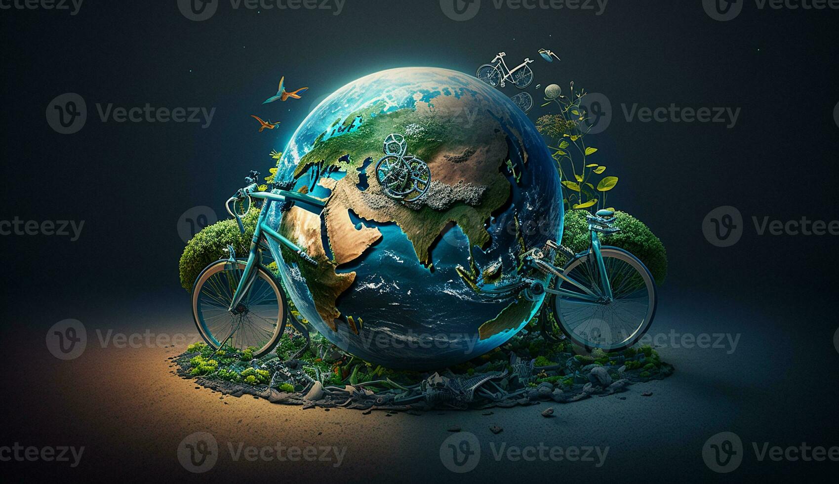 wereld fiets dag juni 3 kleurrijk foto illustratie