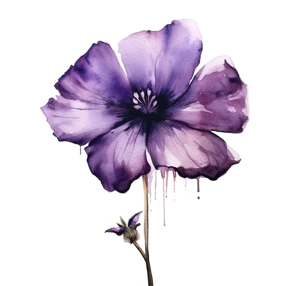 paars waterverf bloem. illustratie ai generatief foto