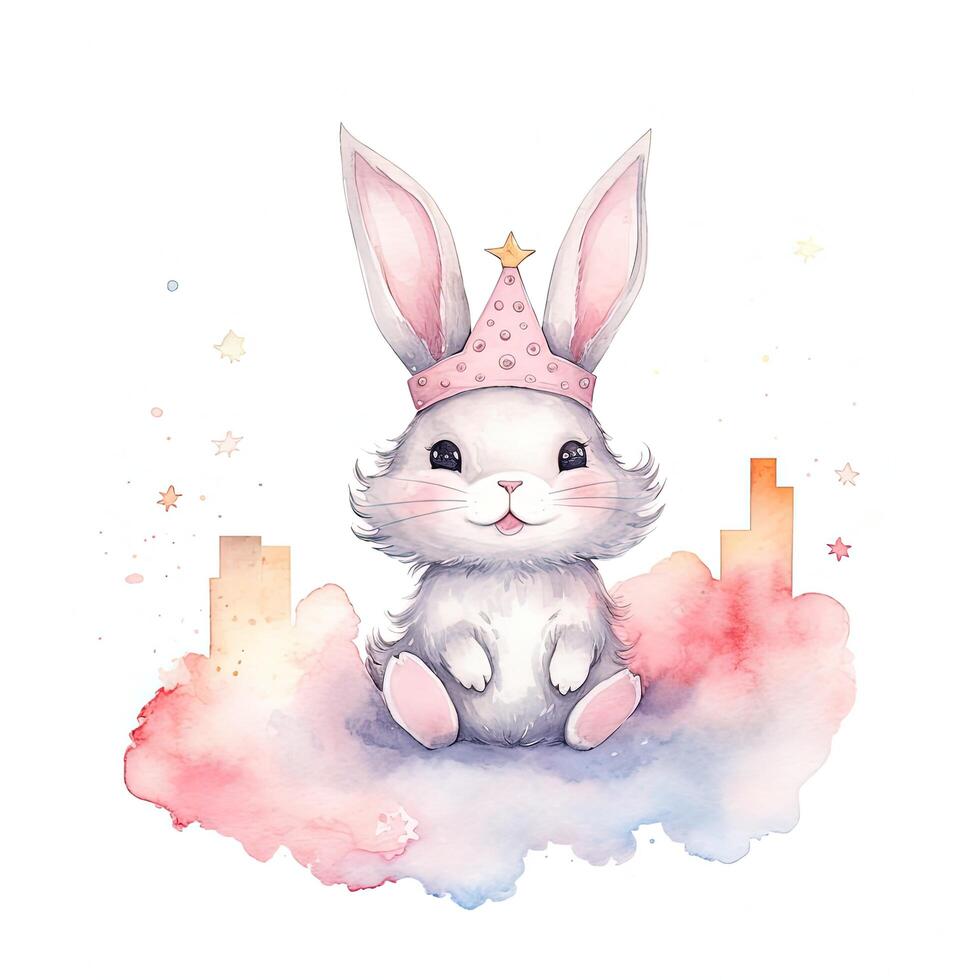 schattig prinses konijn. illustratie ai generatief foto
