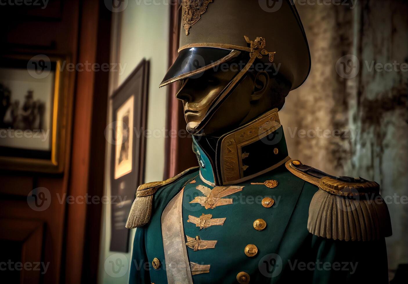 mannetje leger uniform van de 19e eeuw. ai gegenereerd foto