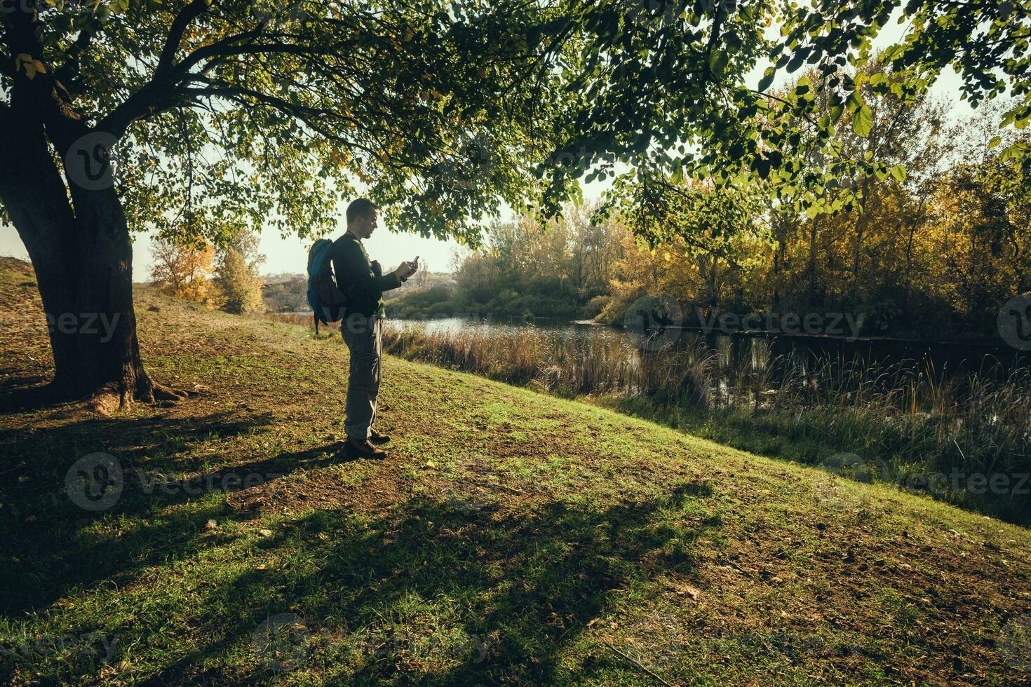 een Mens wandelen foto