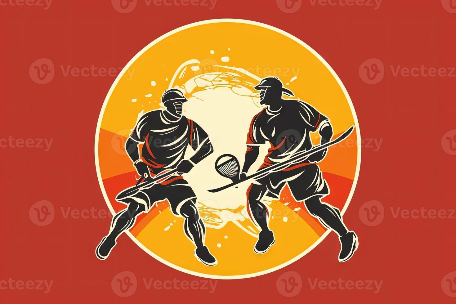 mensen spelen lacrosse vector icoon illustratie generatief ai foto