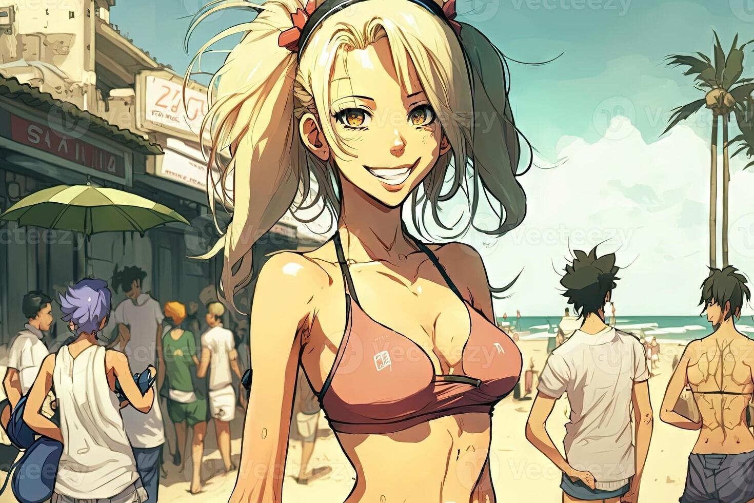 mooi anime manga meisje in pattaya Thailand illustratie generatief ai foto