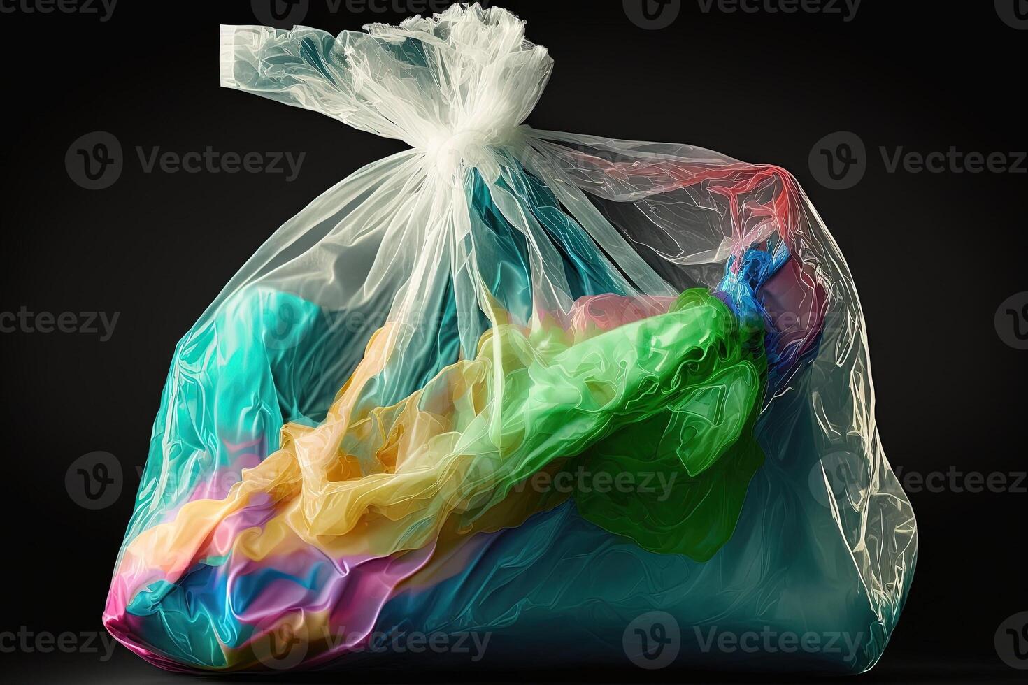 Internationale plastic zak vrij dag, zeggen Nee naar plastic, opslaan natuur, opslaan de oceaan, wereld oceaan dag, abstract illustratie generatief ai foto