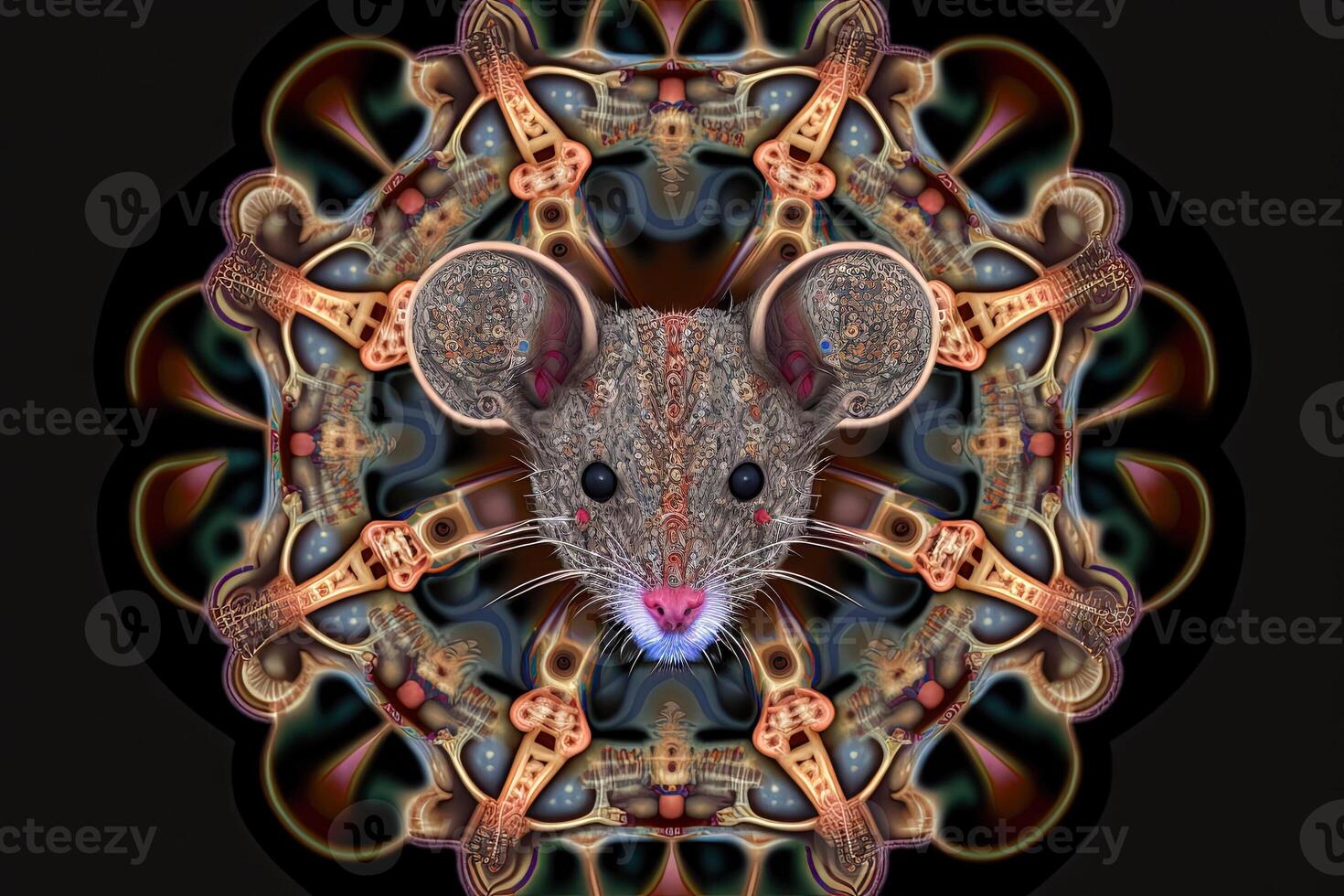 muis dier mandala fractal illustratie generatief ai foto