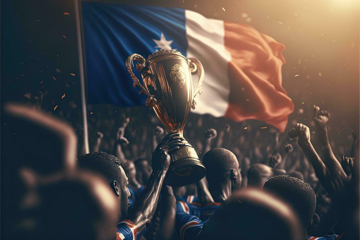 Frankrijk voetbal team winnend wereld kop illustratie foto