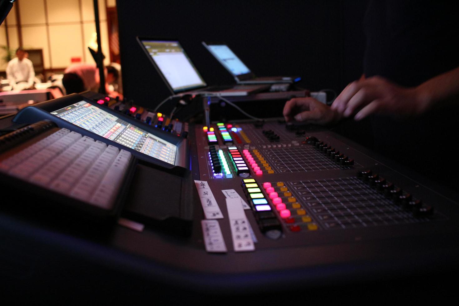 pa mixer geluidssysteem net voor de entertainmentshow foto