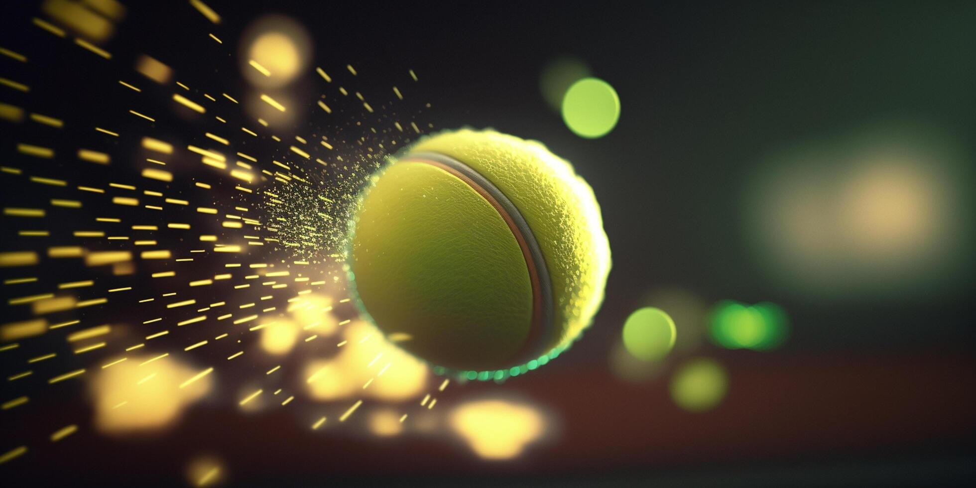 vliegend dynamisch tennis bal in beweging ai gegenereerd illustratie foto