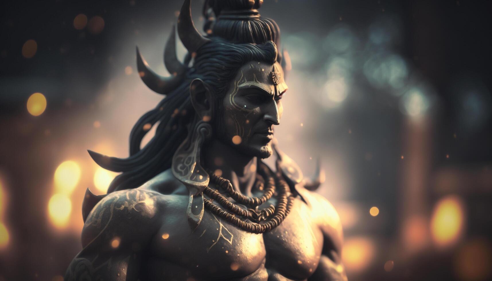shiva, de heer van verwoesting en vernieuwing majestueus portret van de Hindoe god ai gegenereerd foto