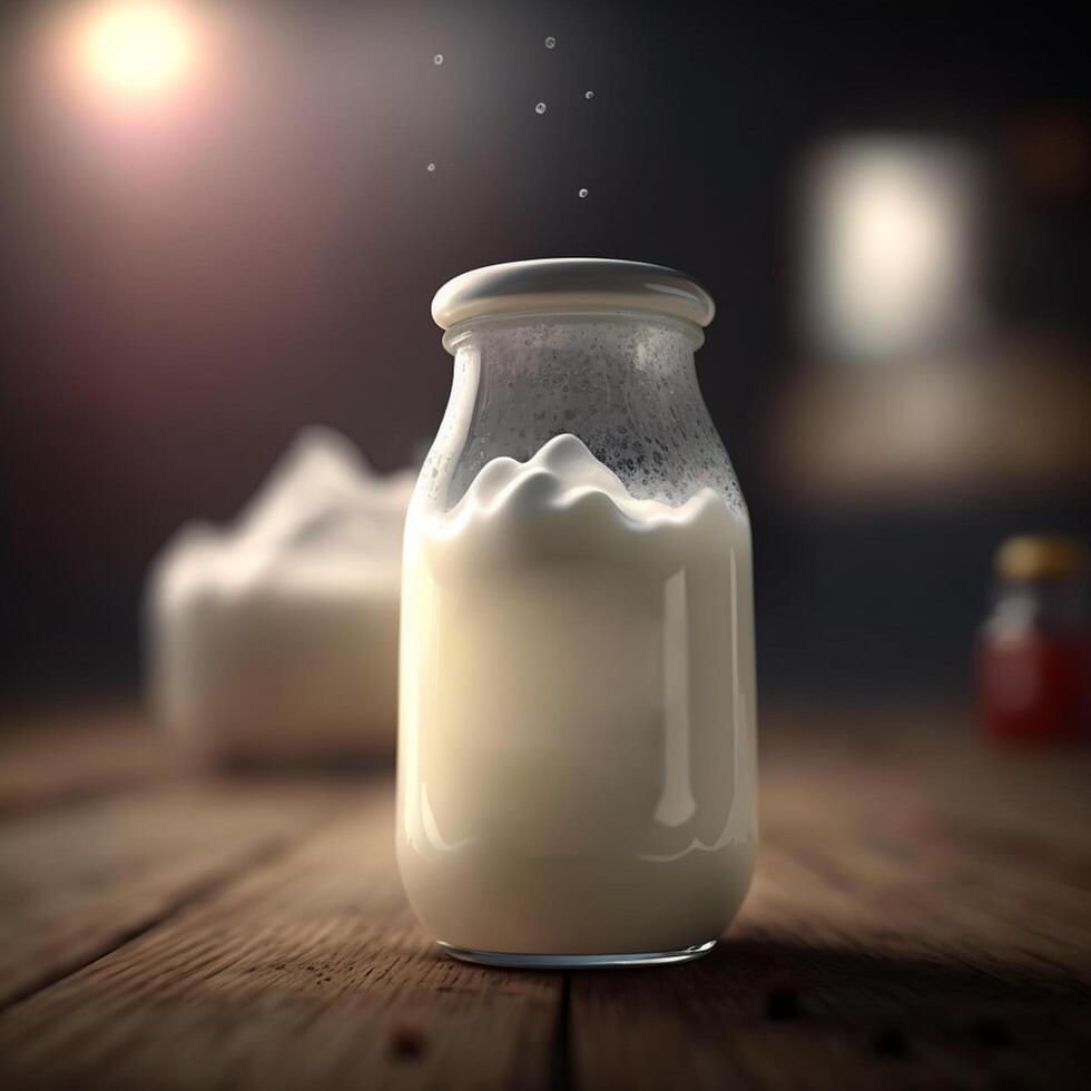 een fles van traditioneel Russisch kefir melk ai gegenereerd foto