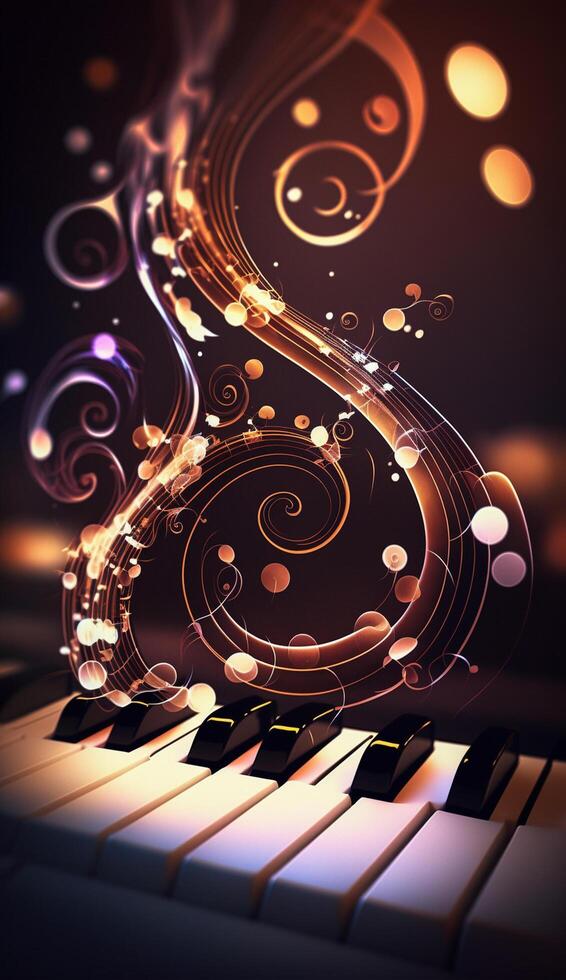 musical draaikolk een abstract samenstelling van piano sleutels vertegenwoordigen geluid golven ai gegenereerd foto