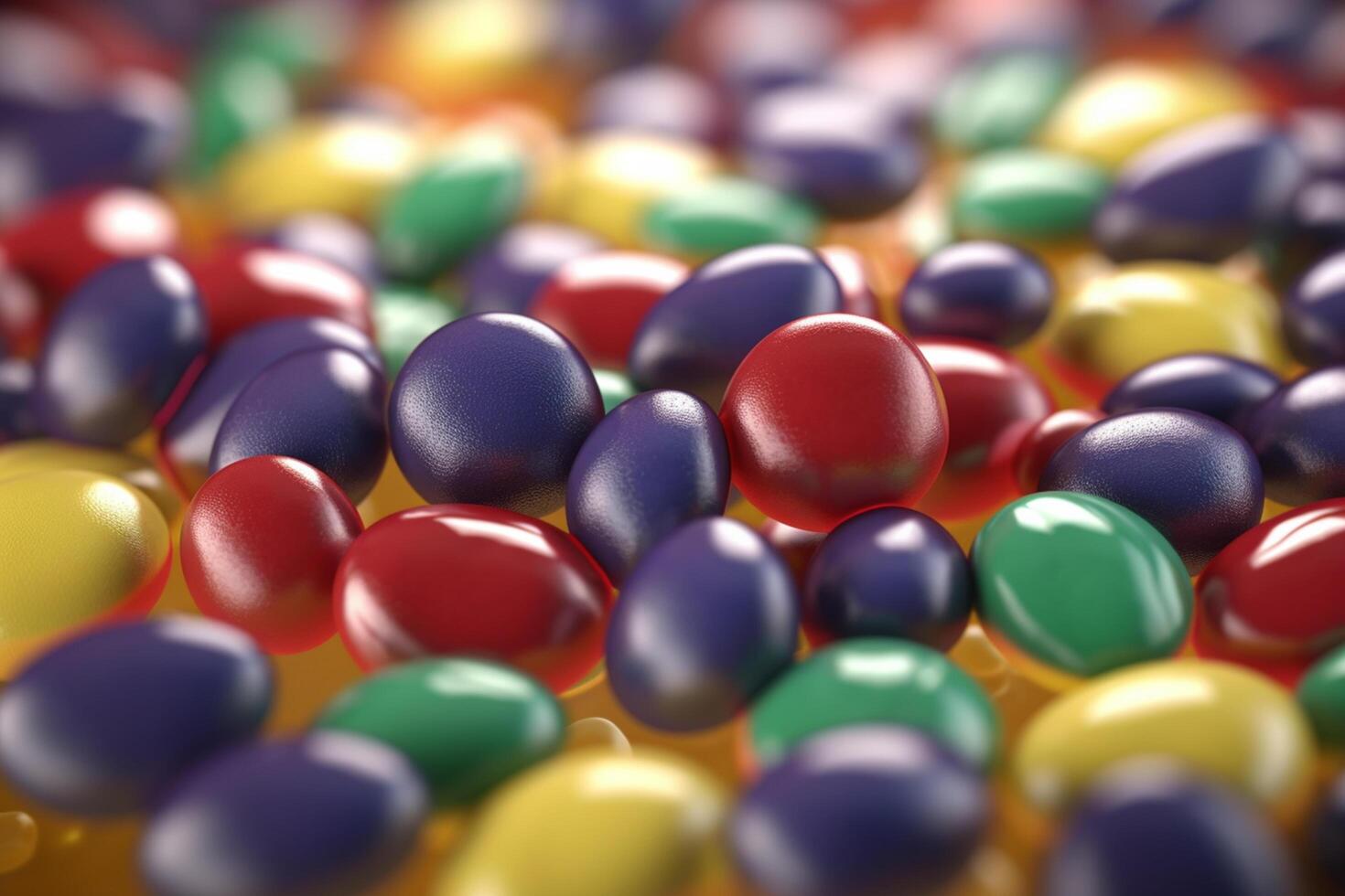 kleurrijk 3d illustratie van de biochemisch werkwijze van lipide synthese ai gegenereerd foto