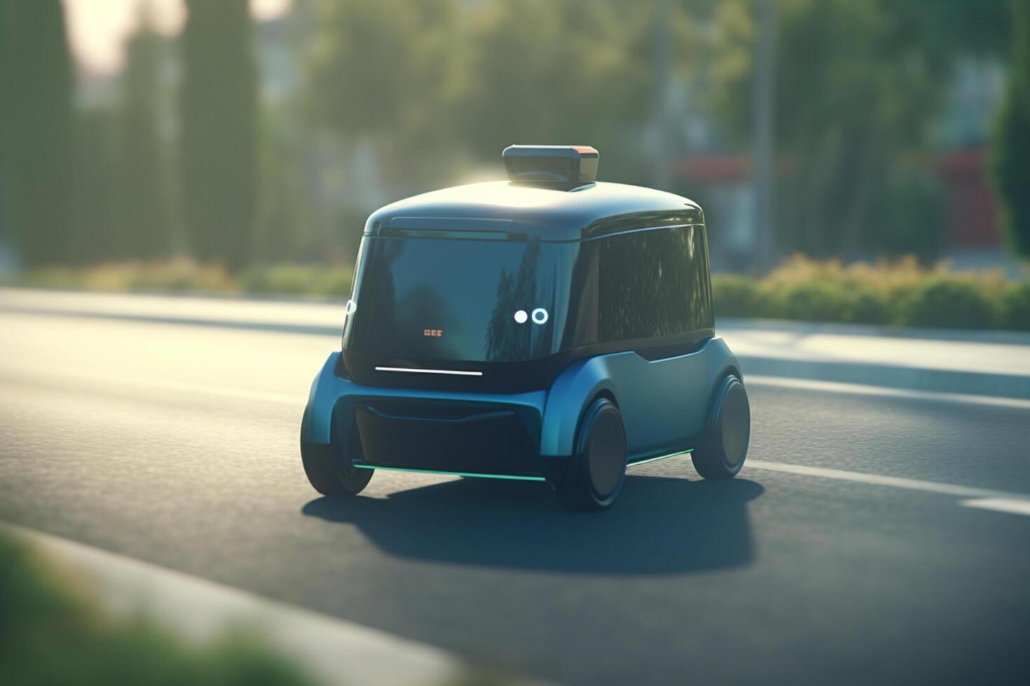 autonoom levering busje ai-gestuurd concept illustratie ai gegenereerd foto