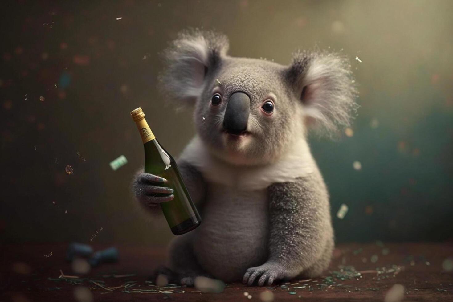 koala viert nieuw jaar vooravond partij ai gegenereerd inhoud foto