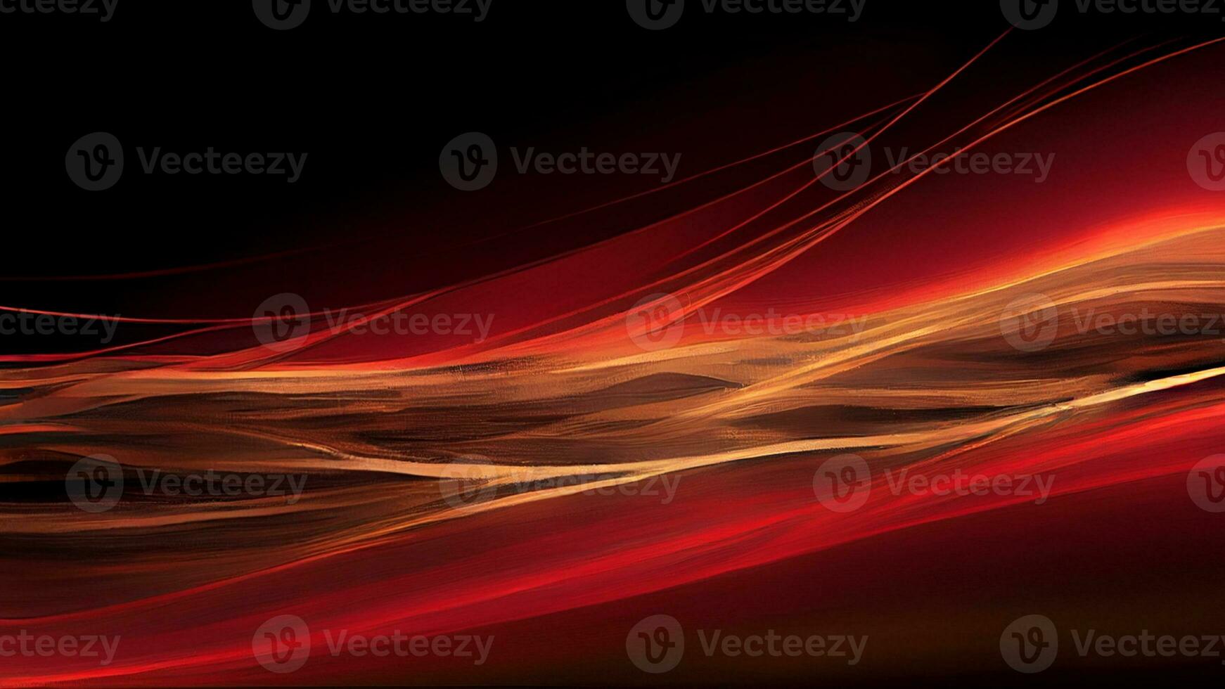 rood en gouden evolueert fractal golven abstract achtergrond. foto