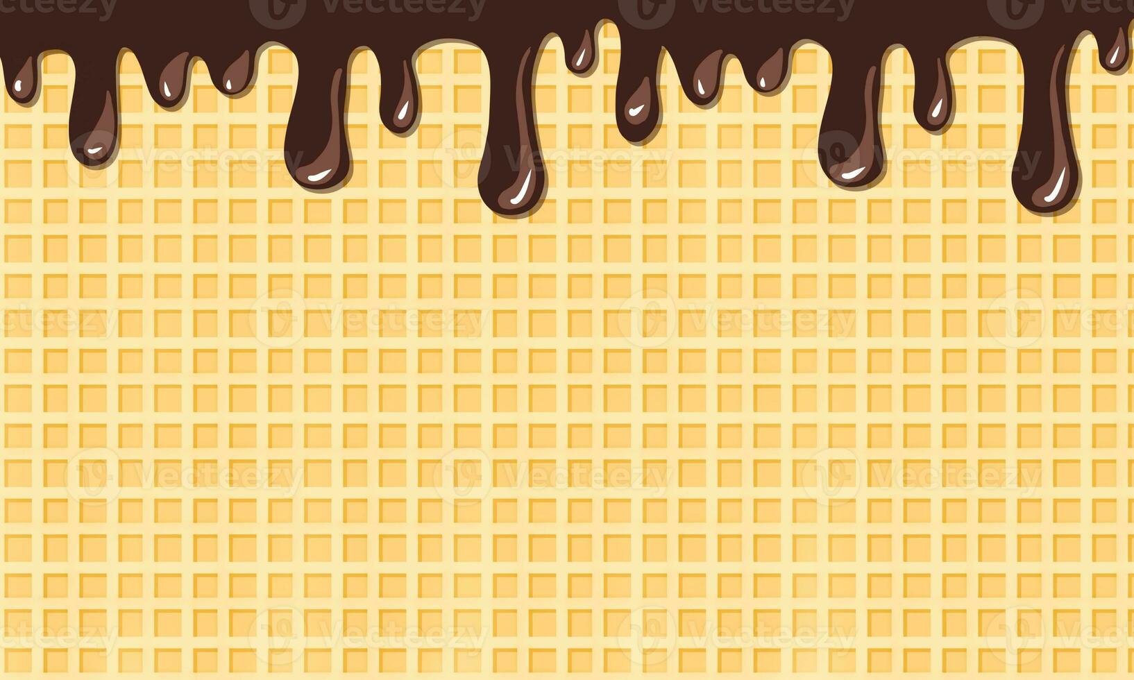 chocola smelten met wafel achtergrond foto