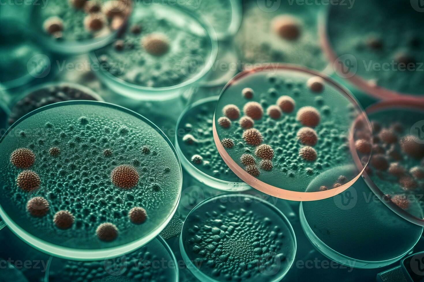 bacterie virus cel petri. genereren ai foto
